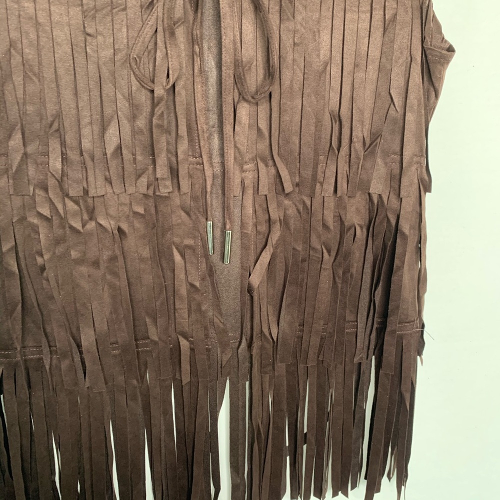 LOVE TOKEN Vest - Stuart Fringe Brown Suede Vest - Picture 6 of 8